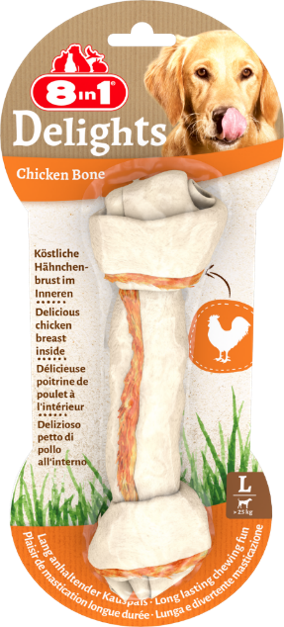 8IN1 DELİGHTS BONES KÖPEK ÖDÜL KEMİĞİ TAVUKLU L - 85GR - 8IN1