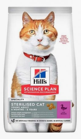 HİLL'S SP ÖRDEKLİ KISIRLAŞTIRILMIŞ YETİŞKİN KEDİ MAMASI 1.5KG - HILL'S